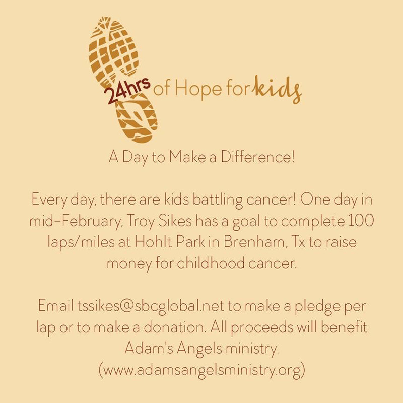 Fund raising events for Adam's Angels